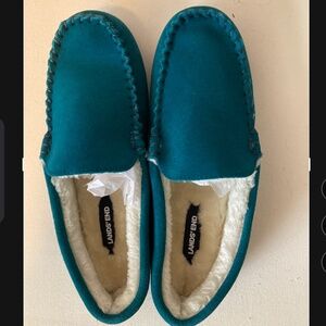 New Lands End Suede Moccasins Slippers 9